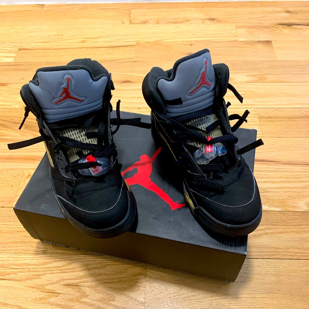 Air Jordan 5 retro OG Black/fire red-Mtllc slvr